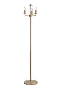 Banyan 3 Light Switched Floor Lamp Without Shade, E14 Champagne Gold