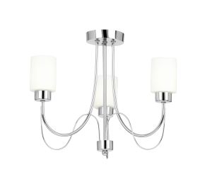 Endon BAXTER-3CH 3 Light Ceiling Fitting In Chrome With Opal Glass 1 Light In Chrome