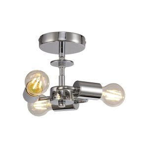 Baymont 24cm Polished Chrome 3 Light E27 Universal Drop Flush , Suitable For A Vast Selection Of Shades