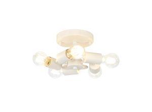 Baymont White 5 Light E27 Universal Flush Ceiling Fixture, Suitable For A Vast Selection Of Shades