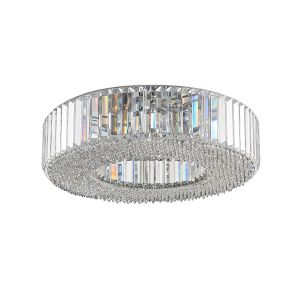 Campiello 6 Light G9 Flush Crystal Ceiling Light In Polished Chrome