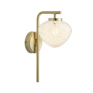 Safri 1 Light G9 Satin Brass Wall Light With Confetti Glass Shades