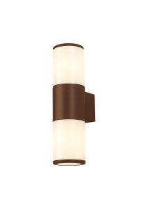 Bizet Wall Lamp 2 x E27, IP54, Matt Brown/Opal, 2yrs Warranty
