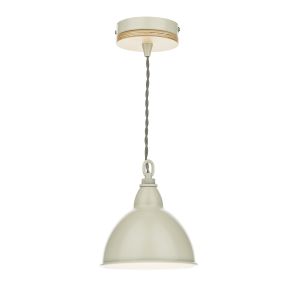 Blyton 1 Light E14 Ccrain Adjustable Pendant With Lightwood Ceiling Plate C/W Metal Retro-Styled Ccrain Shade