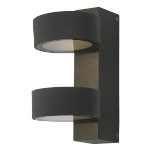 Bohdan 2 Light 14W Integrated LED Anthracite Outdoor IP65 Wall Light With Adjustable Heads