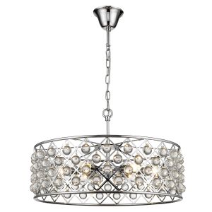 Cestone 6 Light E14 Polished Chrome Pendant With Adjustable Chain