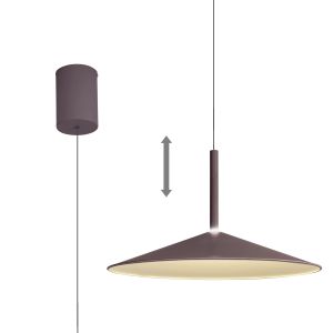 Calice 48cm Rise And Fall Pendant Dimmable, 16W LED, 3000K, 1200lm, Coffee/White, 3yrs Warranty