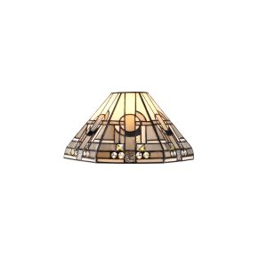 Calpe, Tiffany 30cm Non-electric Shade Suitable For Pendant/Ceiling/Table Lamp, White/Grey/Black/Crystal. Suitable For E27 or B22 Pendants