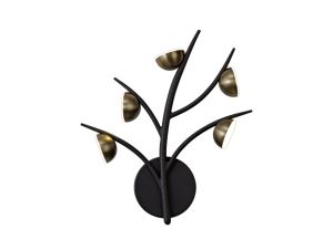 Camino 5 Light Wall Lamp, 5 x 3W LED, 3000K, 825lm, Black/Antique Brass, 3yrs Warranty