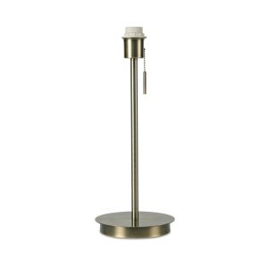 Carlton Round Flat Base Large Table Lamp Without Shade, Switched Lampholder, 1 Light E27 Antique Brass