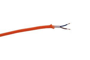 Cavo 1m Orange Braided 2 Core 0.75mm Cable VDE Approved (qty ordered will be supplied as one continuous length)