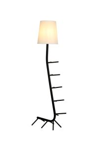Centipede Floor Lamp With Shade, 1 x E27, Black/White