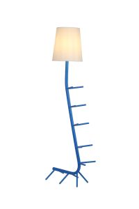 Centipede Floor Lamp With Shade, 1 x E27, Blue / White