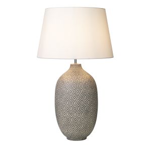 Ceyda 1 Light E27 Ceramic & Grey Base Table Lamp With Inline Switch (Base Only)