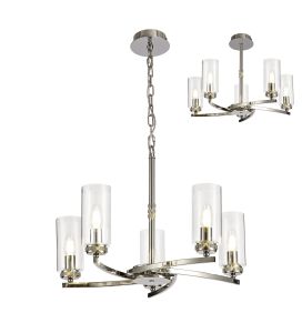 Cindy Pendant/Semi Flush, 5 x E14, Polished Nickel