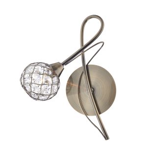 Circa Single Wall Light Antique Brass/Clear Glass Finish Switched