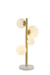 Cisko Table Lamp, 4 x G9, Satin Gold, Opal Glass