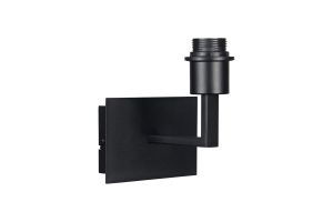 Clara 1 Light Wall Lamp Switched (FRAME ONLY), E27 Satin Black