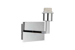 Clara 1 Light Wall Lamp Switched (FRAME ONLY), E27 Polished Chrome