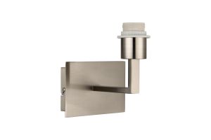 Clara 1 Light Wall Lamp Switched (FRAME ONLY), E27 Satin Nickel