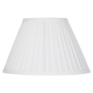 Endon COCO-10 Hand Made Empire Box Pleated White Fabric Shade 1 Light In Fabric