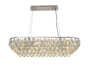 Coniston Linear Pendant, 8 Light E14, Polished Chrome/Crystal Item Weight: 15.7kg