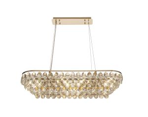 Coniston Linear Pendant, 8 Light E14, French Gold/Crystal Item Weight: 15.7kg