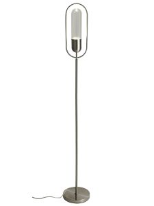 Corston Floor Lamp, 1 x 7W LED, 4000K, 790lm, Satin Nickel/Clear, 3yrs Warranty