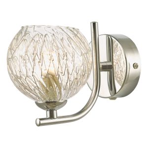 Cradle 1 Light G9 Polished Chrome Wall Light C/W Clear Glass Shade & Inner Wire Detail