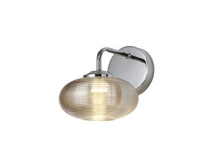 Crain Wall Lamp Switched, 1 x 8W LED, 4000K, Champagne/Polished Chrome, 3yrs Warranty