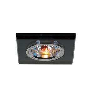 Crystal Downlight Shallow Square Rim Only Black, IL30800 REQUIRED TO COMPLETE THE ITEM, Cut Out: 62mm