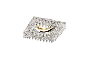Crystal Downlight Square With Square Crystals Perimeter Rim Only Clear, IL30800 REQUIRED TO COMPLETE THE ITEM, Cut Out: 62mm