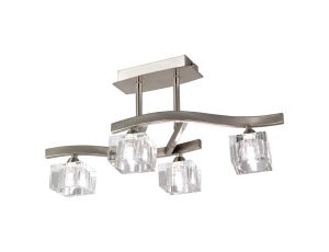 Cuadrax Square Semi Flush 4 Light G9, Satin Nickel (0004049)