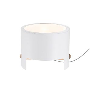 Cube Table Lamp Wide 1x40W, White Metal / Wood