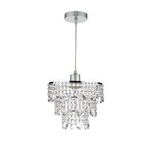 Cybil E27 Non Electric Polished Chrome Shade With Crystal Glass Beads & Droppers (Shade Only)
