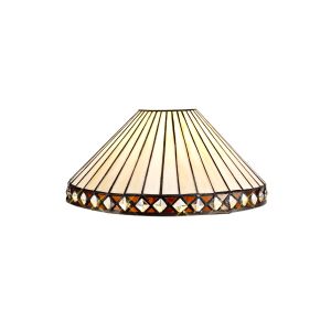 Dareham Tiffany 30cm Non-electric Shade Suitable For Pendant/Ceiling/Table Lamp, Amber/Ccrain/Crystal. Suitable For E27 or B22 Pendants