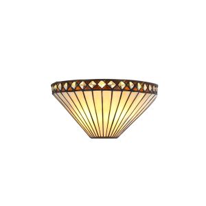 Dareham Tiffany Wall Lamp, 2 x E14, Amber/Ccrain/Crystal