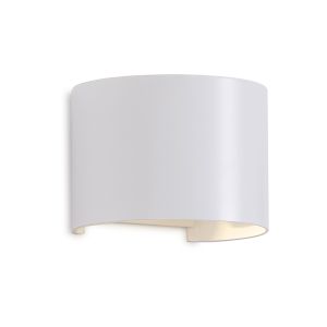 Davos Round Wall Lamp Dimmable, 2 x 6W LED, 2700K, 1100lm, IP54, Sand White, 3yrs Warranty