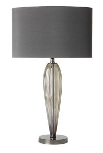 Endon DEBDEN-TLSMK Table Lamp In Smoked Glass Inc Shade 1 Light In Glass