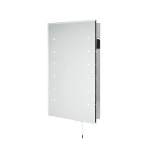 DAR DIA94 Diamond Single LED Bathroom Mirror Mirrored Glass/Polished Chrome Finish Switched