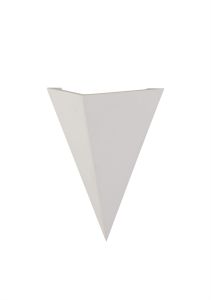 Diana Triangle Wall Lamp, 1 x G9, White Paintable Gypsum