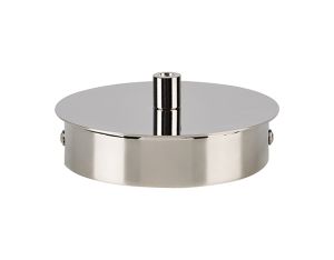 Dreifa Ceiling Box Polished Nickel, c/w Cable Grip, Earth Wire & 3 Pole Terminal Block