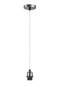 Dreifa 10cm 1.5m Suspension Kit 1 Light Black Chrome/Clear Cable, E27 Max 20W, c/w Ceiling Bracket (Maximum Load 1.5kg)