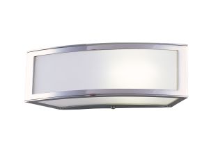 Duna E27 Wall Lamp 1 Light E27, Polished Chrome/White Acrylic, CFL Lamps INCLUDED