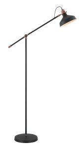 Edessa Adjustable Floor Lamp, 1 x E27, Graphite/Copper/White