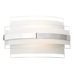 Edge 1 Light 5W Integrated LED Polished Chrome Wall Light With Clear & Frosted Glass Shade