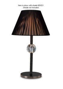 Ekinsale Table Lamp 1 Light E27 WITHOUT SHADE Black Chrome/Crystal