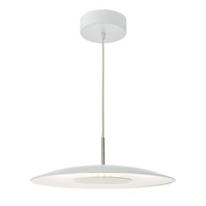 Enoch 1 Light 18W Integrated LED White Adjustable Circular Pendant With Stainless Steel Details