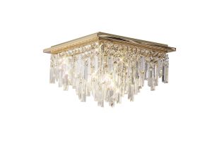 Esencia Ceiling Square 6 Light G9 French Gold/Crystal