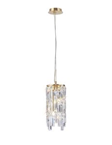 Esencia Pendant Cylinder 2 Light G9 French Gold/Crystal